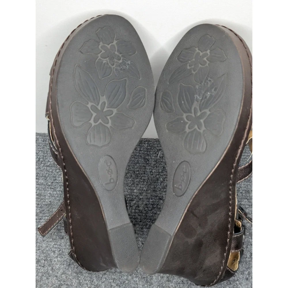 BOC Born‎ Concept Women's Metallic Brown Wedge Sandals Size 7 Studded
